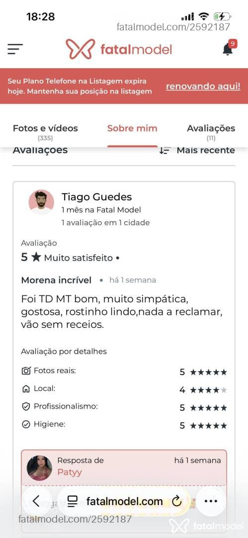 Acompanhante mulher morena (o) de olhos castanhos - Patyy
