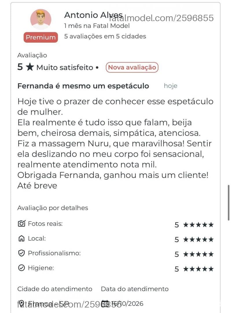 Acompanhante mulher morena (o) de olhos pretos - Fernanda