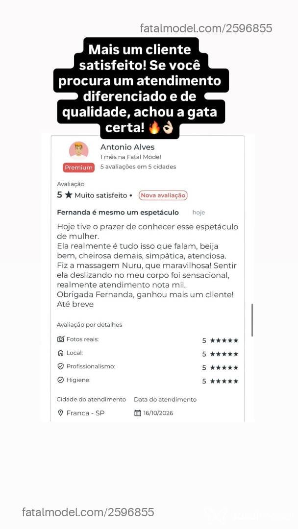 Acompanhante mulher morena (o) de olhos pretos - Fernanda
