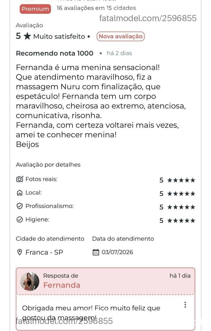 Acompanhante mulher morena (o) de olhos pretos - Fernanda