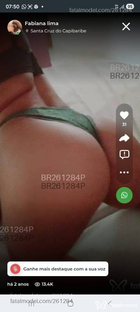 Acompanhante mulher morena (o) de olhos castanhos em Santa Cruz do Capibaribe - Fabiana lima
