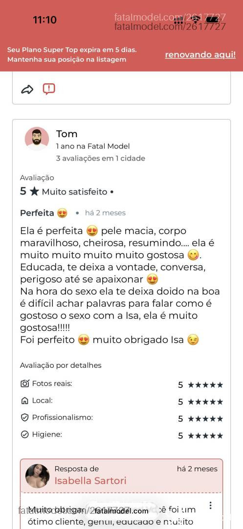 Acompanhante mulher com cabelo castanho de olhos castanhos em Toledo - Isabella Sartori