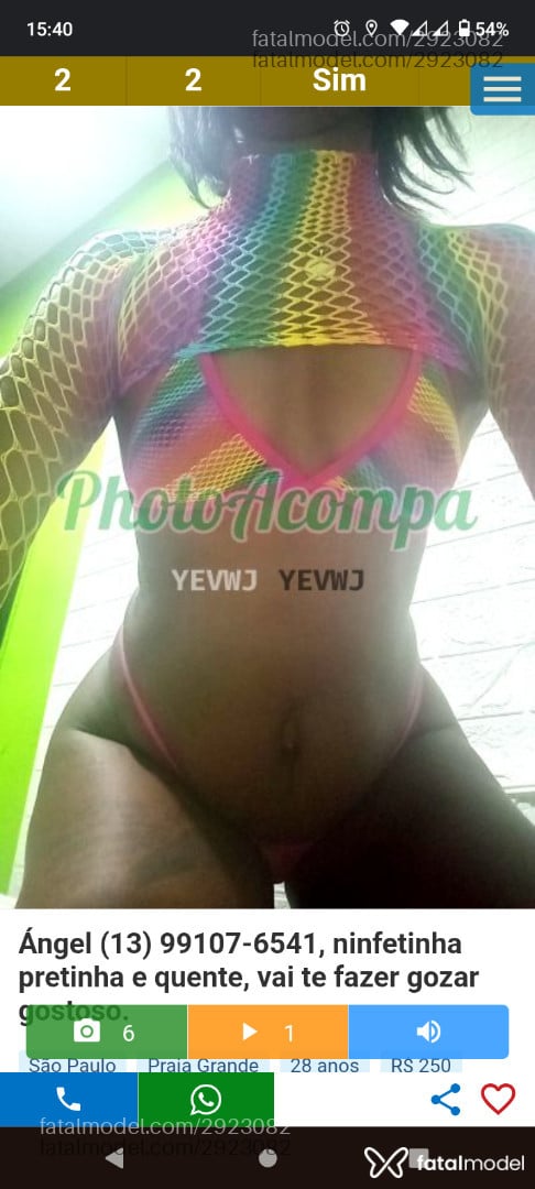 Acompanhante mulher morena (o) de olhos castanhos em Praia Grande - Anjel