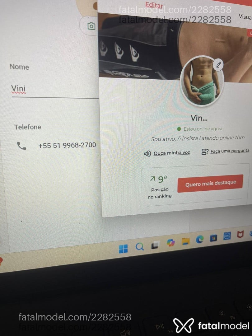 Acompanhante homem morena (o) de olhos castanhos em Virtual - Vinicius Giovana