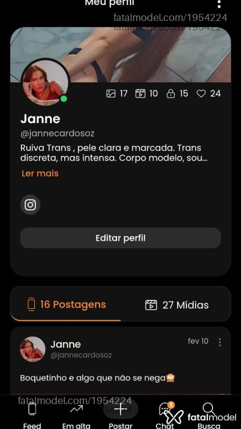 Acompanhante mulher trans ruiva (o) de olhos castanhos em São José do Rio Preto - Angel