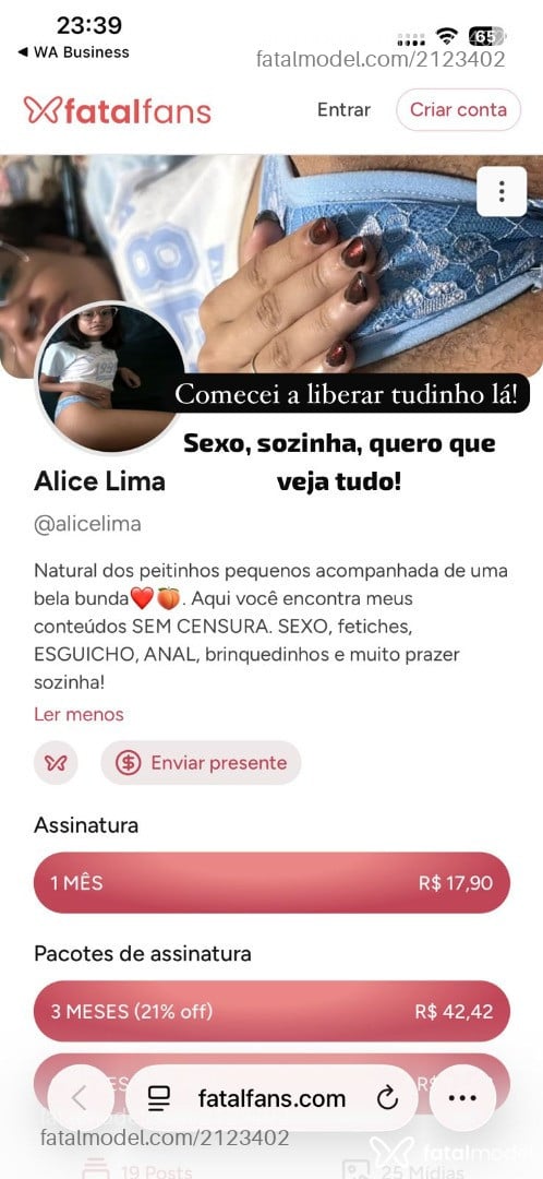 Acompanhante mulher com cabelo castanho de olhos castanhos em Virtual - Alice Lima