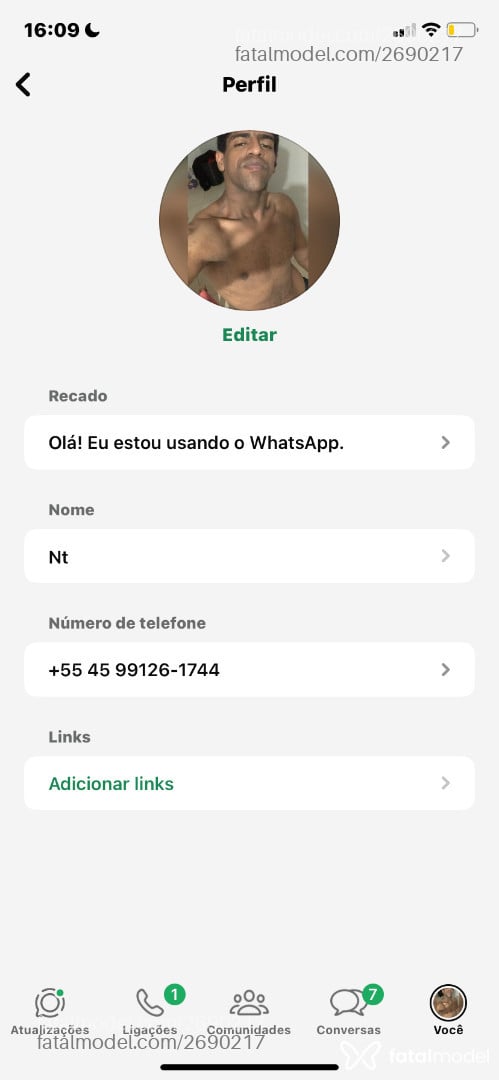 Acompanhante homem morena (o) de olhos castanhos em Cascavel - Natok Baiano