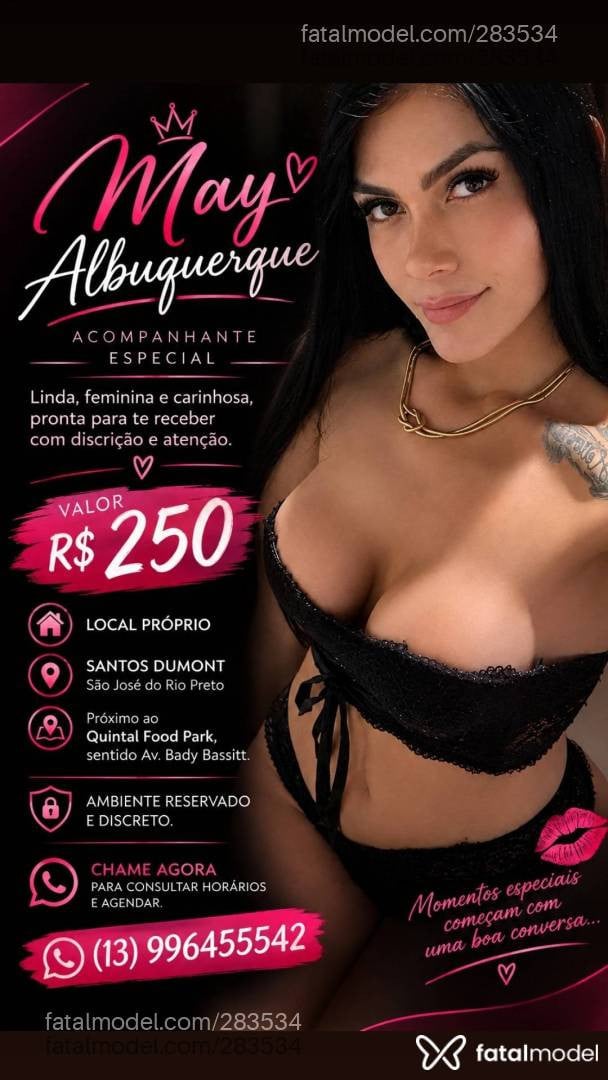 Acompanhante mulher trans morena (o) de olhos castanhos - May Albuquerque