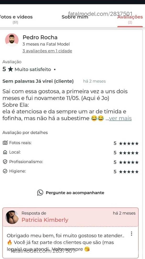 Acompanhante mulher morena (o) de olhos pretos - Patricia Kimberly