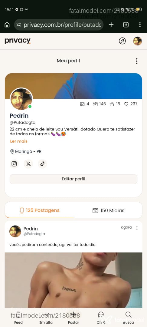 Acompanhante homem loira (o) de olhos verdes em Maringá - Pedrocsdotado
