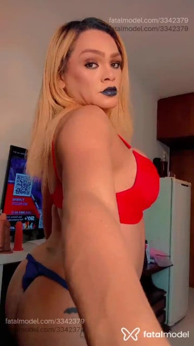 Acompanhante mulher trans com cabelo colorido de olhos castanhos - Bloody