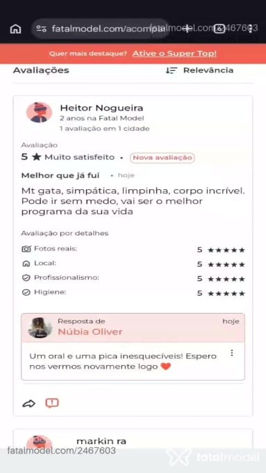 Acompanhante mulher morena (o) de olhos pretos em Ribeirão Preto - Núbia Oliver