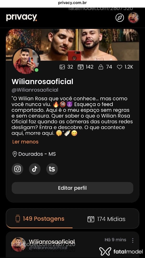 Acompanhante homem morena (o) de olhos castanhos em Dourados - Wilianrosaoficial