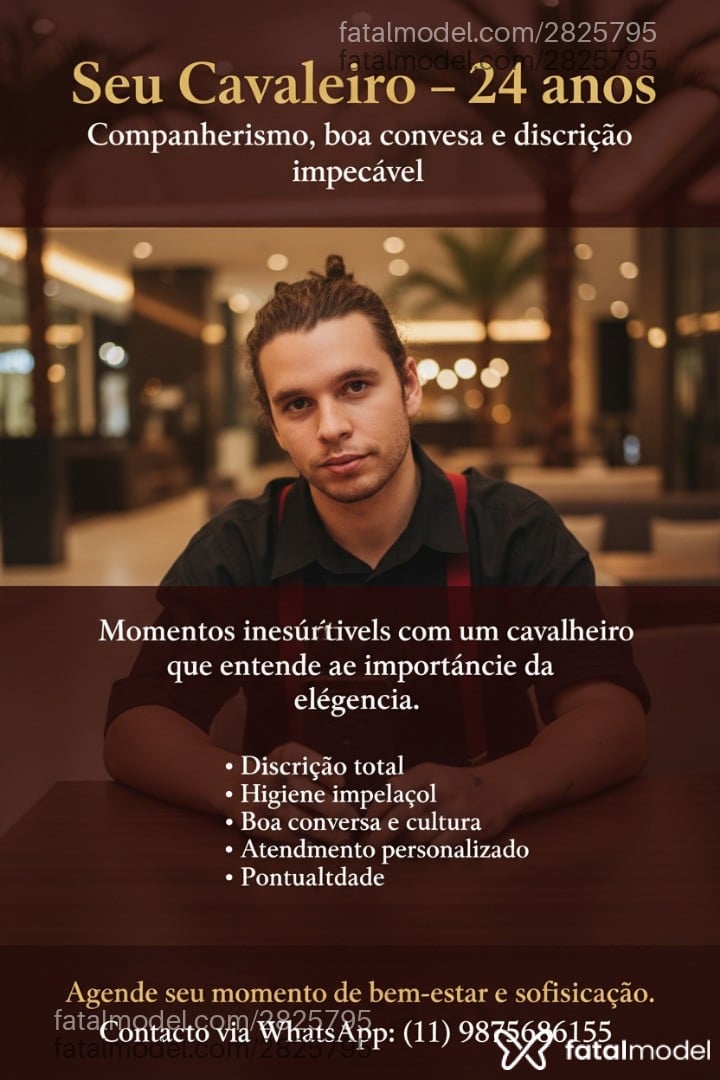 Acompanhante homem com cabelo castanho de olhos castanhos em São Paulo - Seucavaleirovip