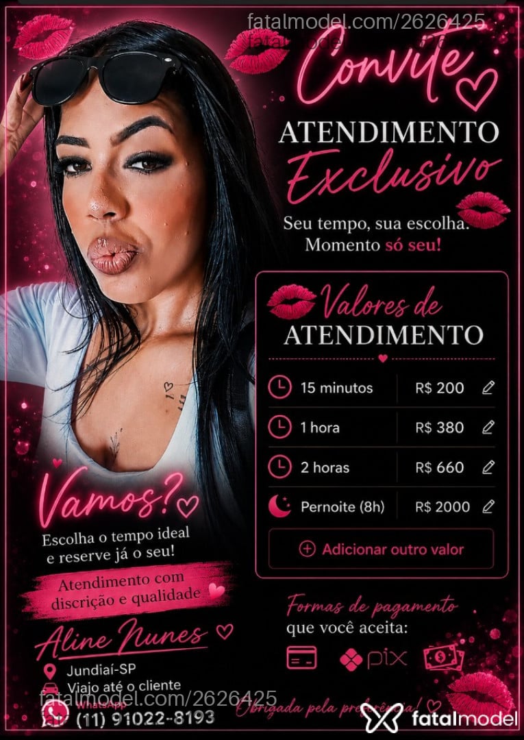 Acompanhante mulher morena (o) de olhos castanhos em Jundiaí - Aline Nunes