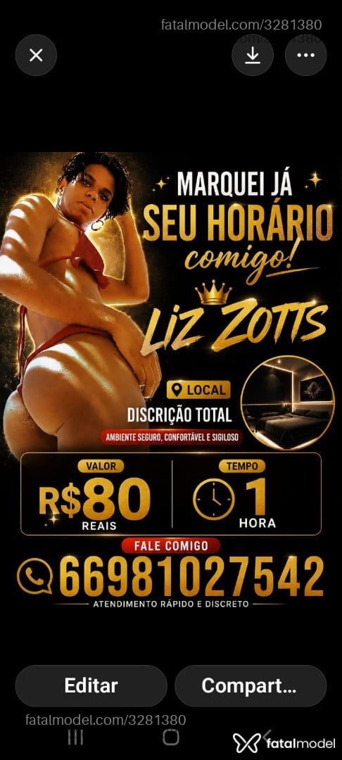 Acompanhante mulher trans morena (o) de olhos pretos em Salvador - Liz Zotts