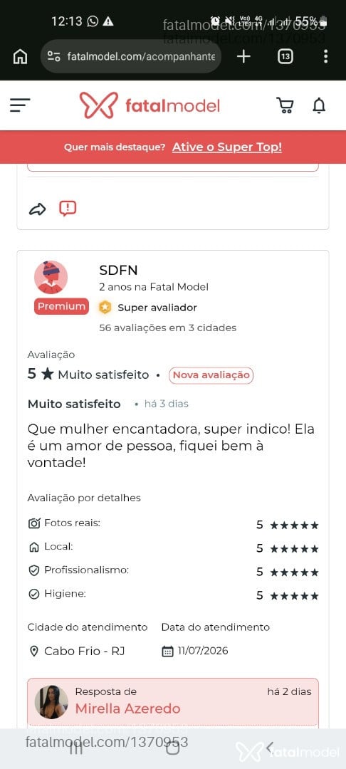 Acompanhante mulher morena (o) de olhos verdes - Mirella Azeredo