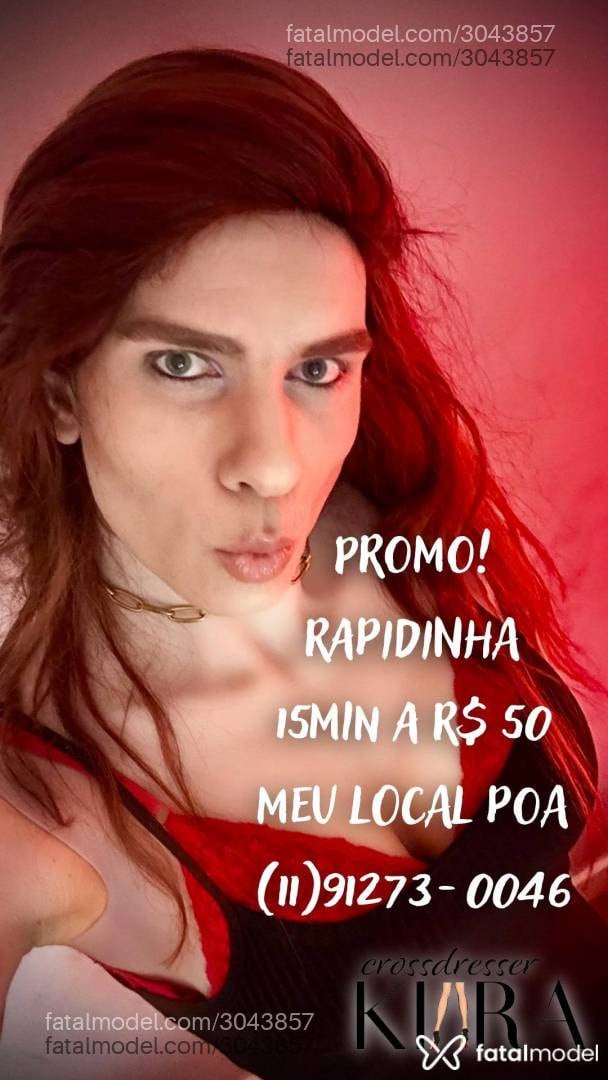 Acompanhante mulher trans ruiva (o) de olhos azuis em Porto Alegre - Kiara Crossdresser