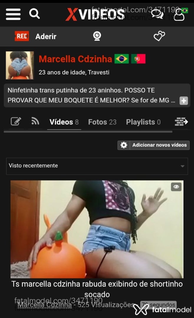 Acompanhante mulher trans com cabelo castanho de olhos pretos - Marcella
