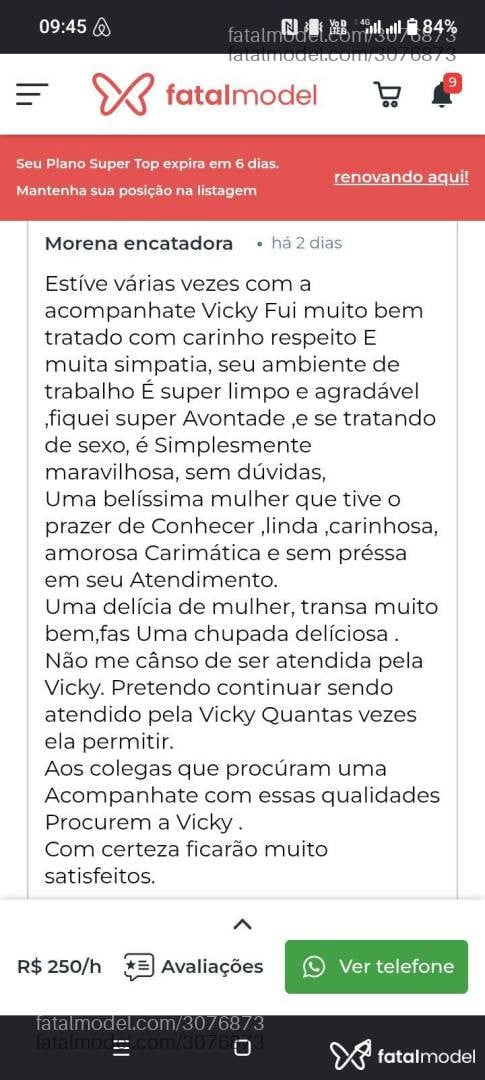 Acompanhante mulher morena (o) de olhos castanhos em Macaé - Vicky