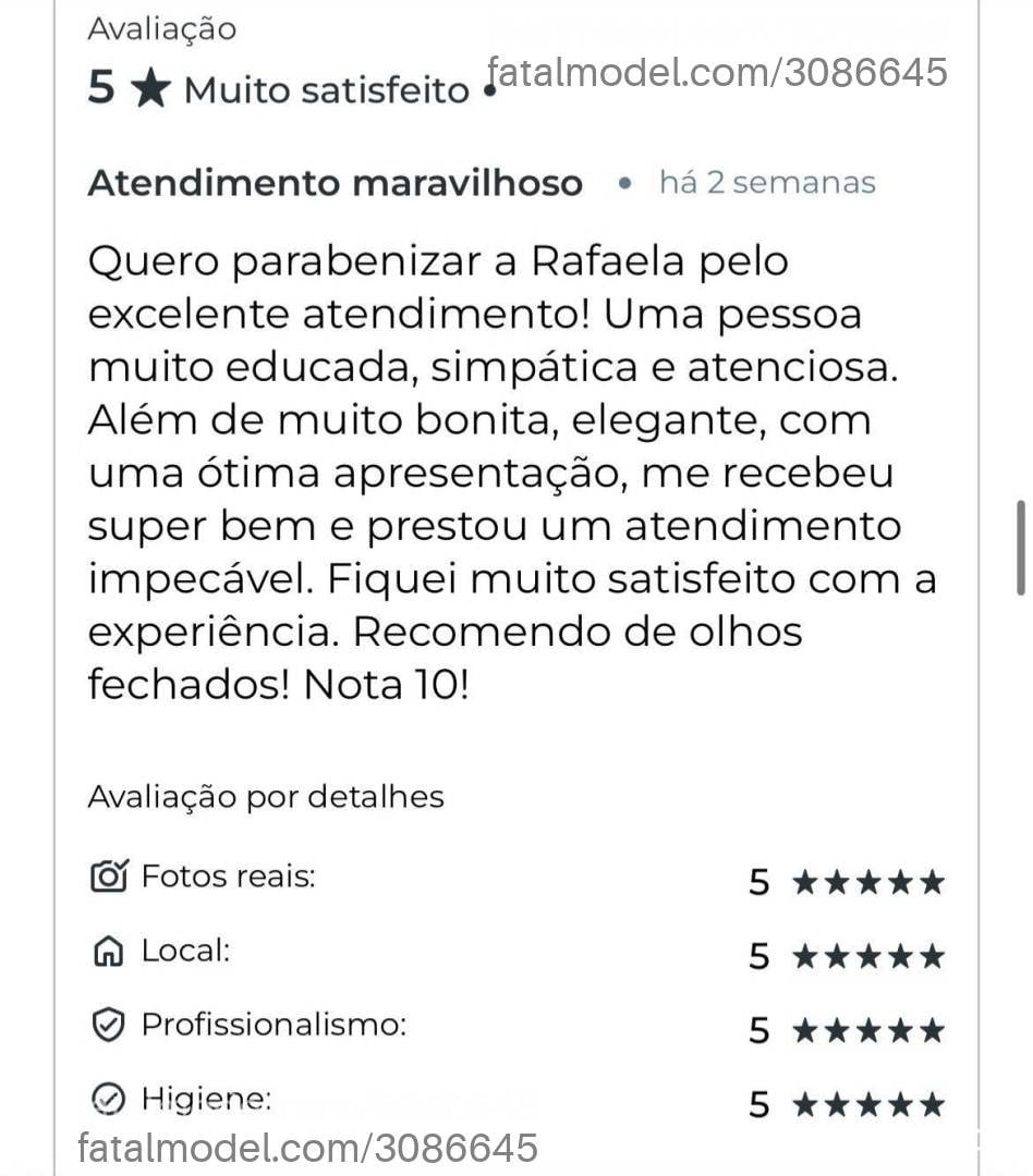 Acompanhante mulher morena (o) de olhos castanhos - Rafaela