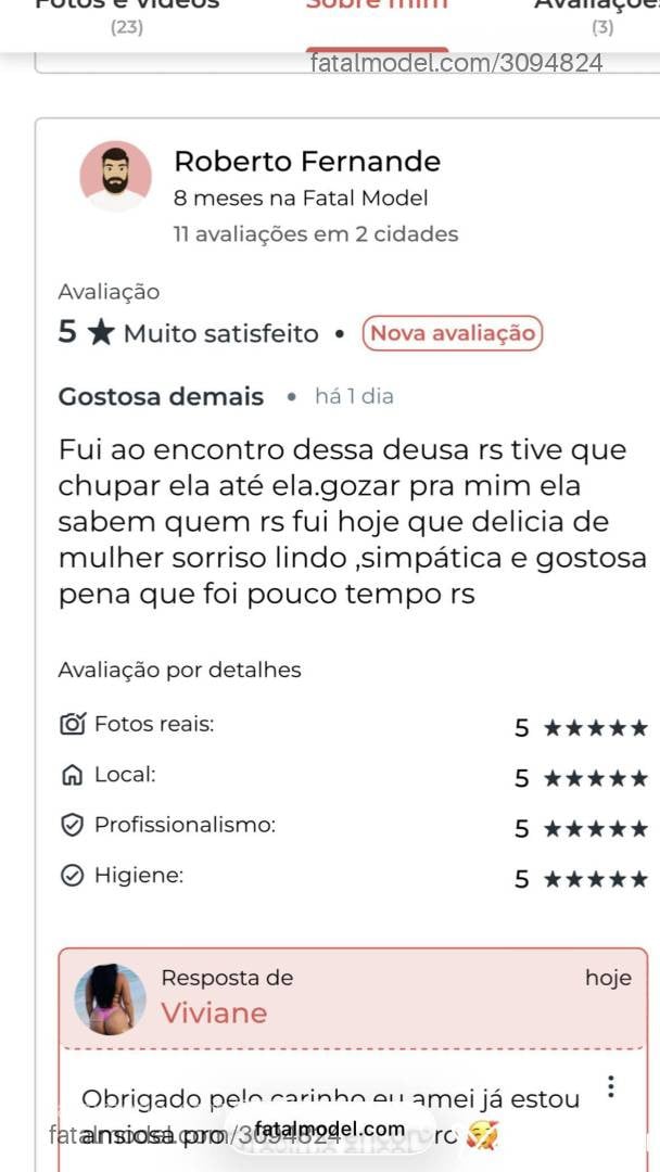 Acompanhante mulher morena (o) de olhos castanhos - Viviane