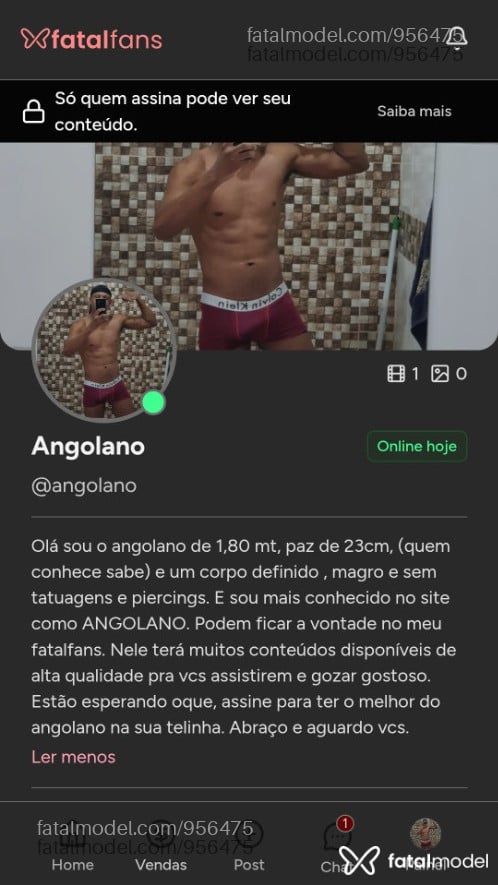 Acompanhante homem morena (o) de olhos castanhos - Angolano Acompanhante homem morena (o) de olhos castanhos - Angolano