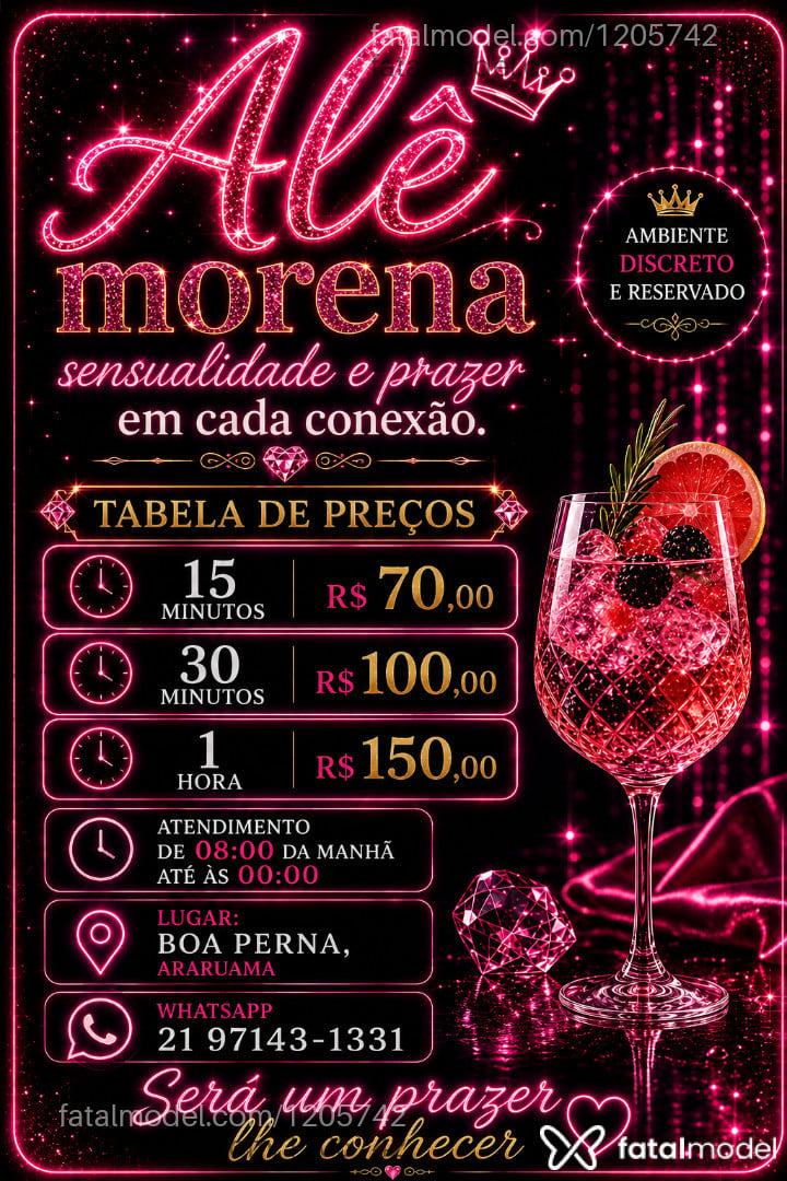 Acompanhante mulher morena (o) de olhos castanhos - Alê Morena