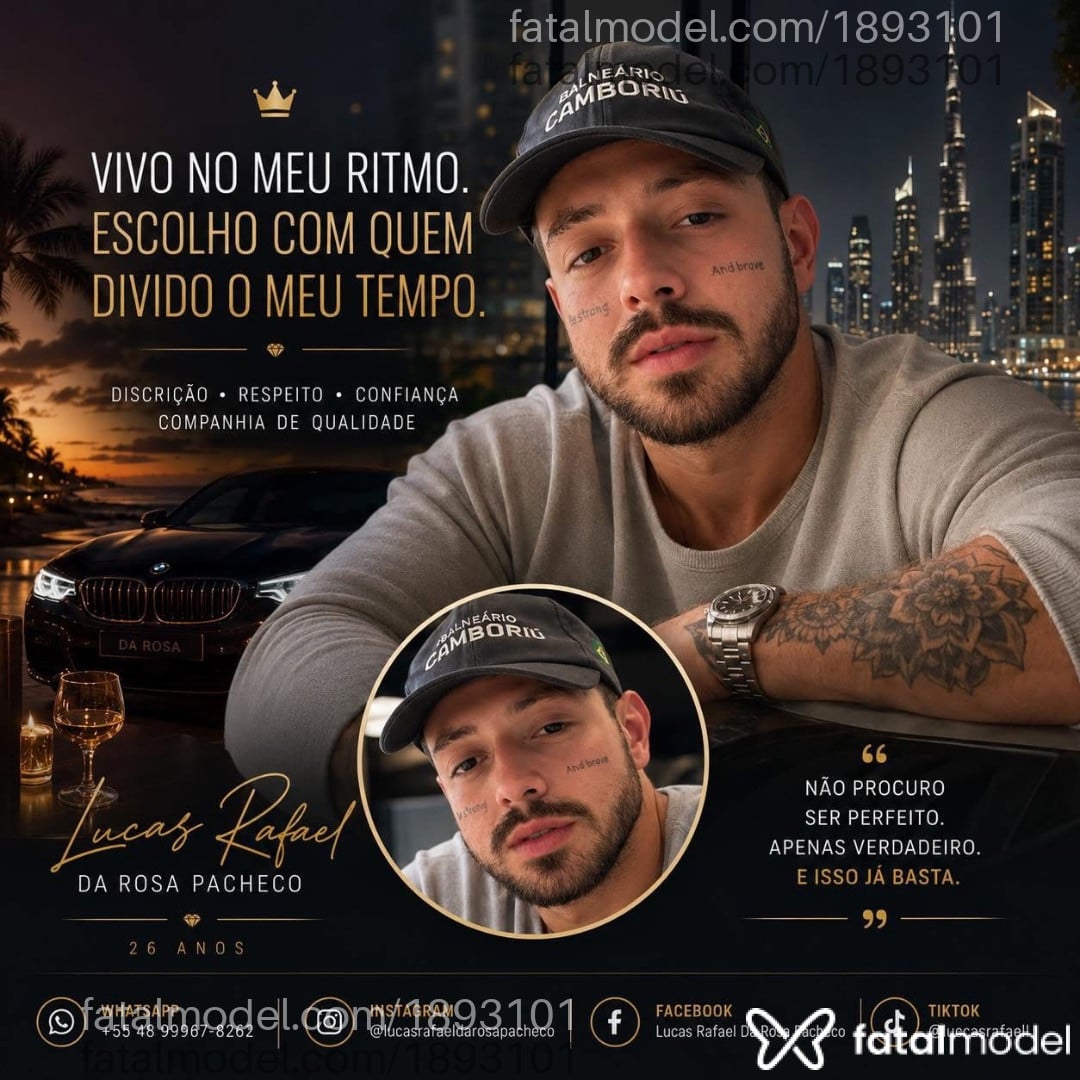 Acompanhante homem com cabelo castanho de olhos pretos - Lucas Rafael