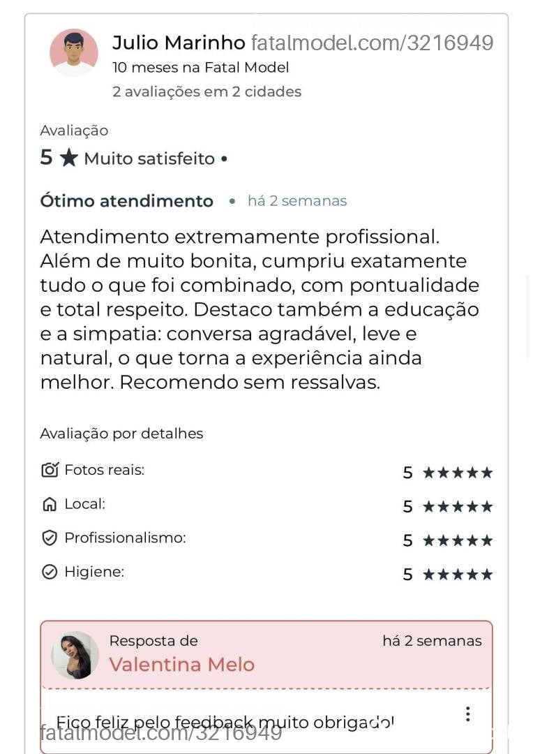 Acompanhante mulher morena (o) de olhos castanhos em Jataí - Valentina Melo