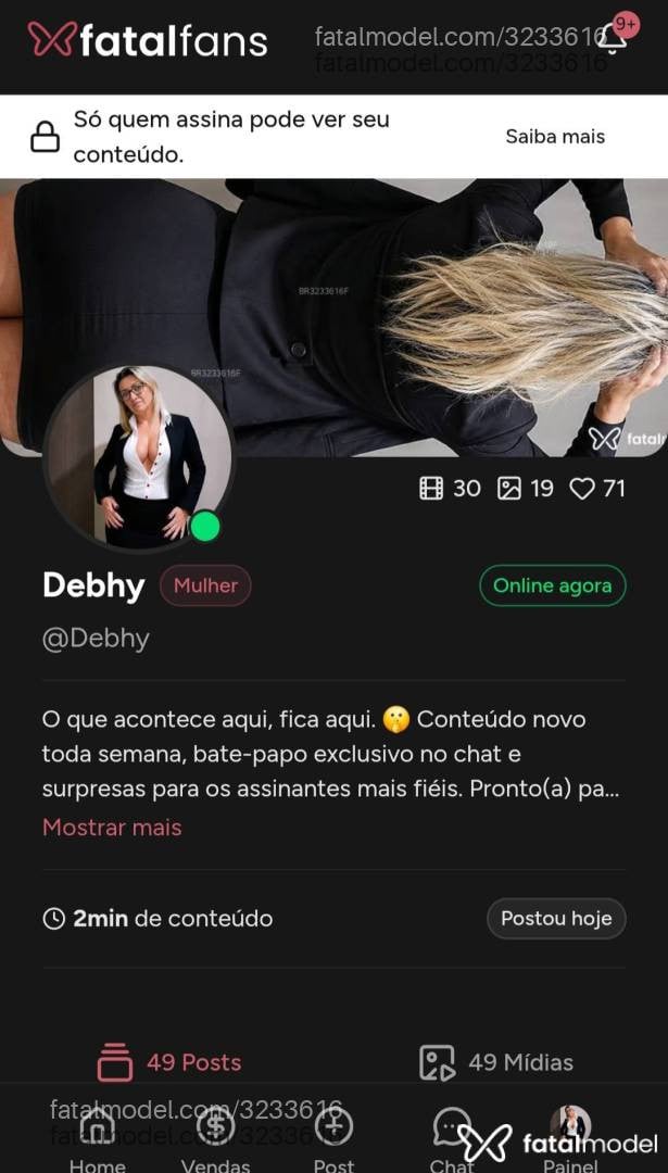 Acompanhante mulher loira (o) de olhos azuis - Debhy