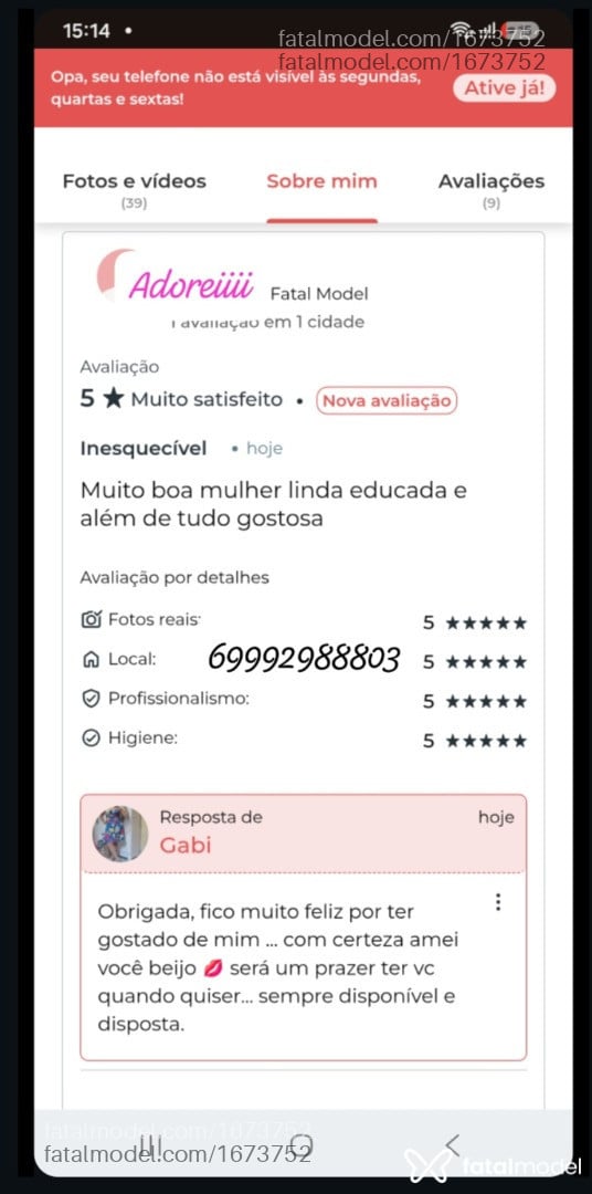 Acompanhante mulher morena (o) de olhos castanhos - Gabi