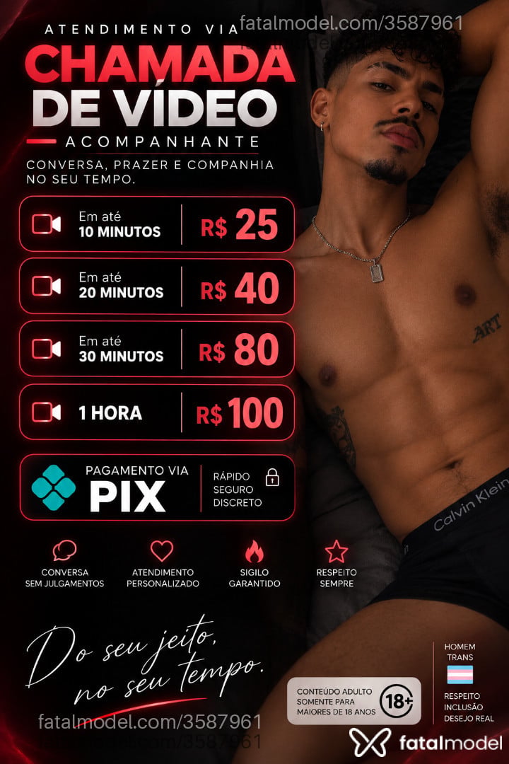 Acompanhante homem trans morena (o) de olhos castanhos - Dante