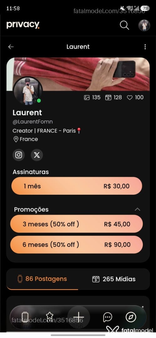 Acompanhante homem morena (o) de olhos castanhos - Pedro