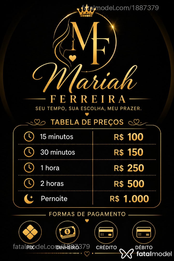 Acompanhante mulher morena (o) de olhos castanhos - Mariah Ferreira