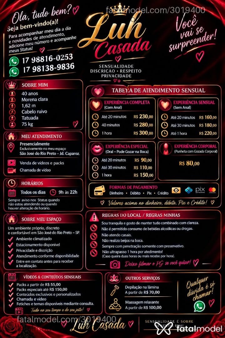 Acompanhante mulher ruiva (o) de olhos castanhos - Luh Kasada