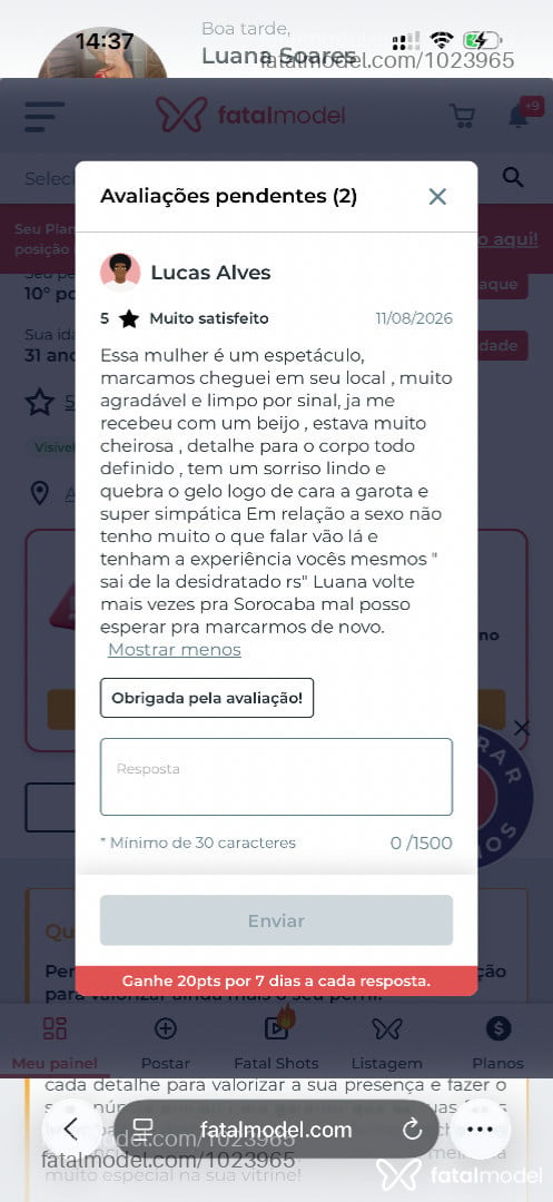 Acompanhante mulher morena (o) de olhos mel - Luana Soares