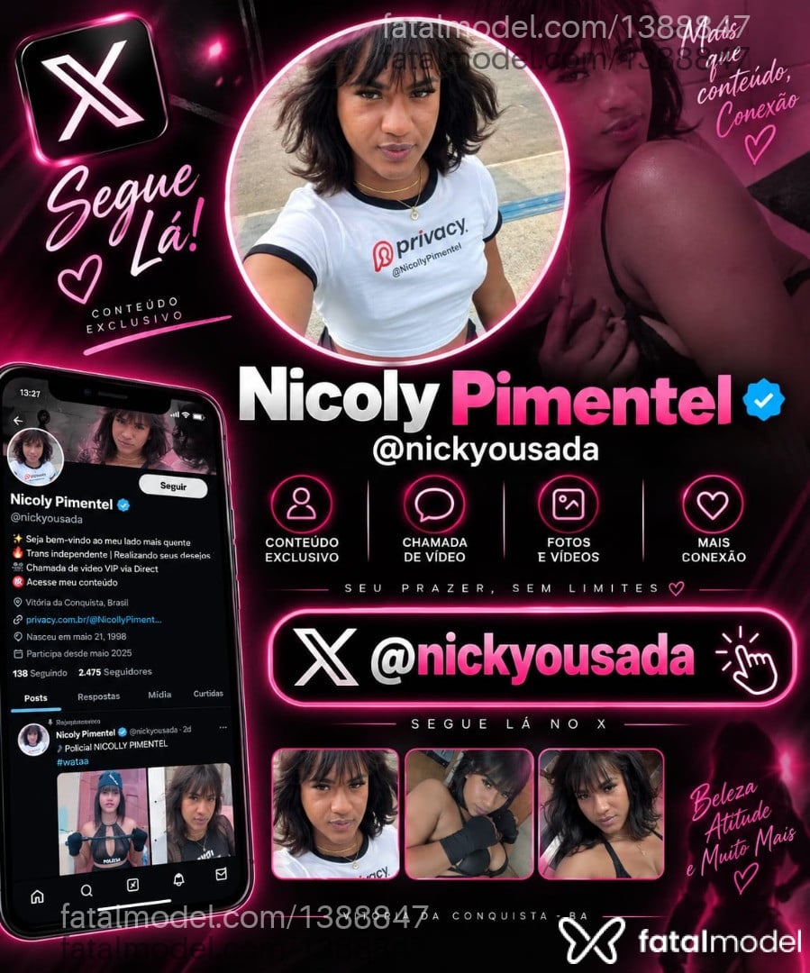 Acompanhante travesti morena (o) de olhos castanhos - NICOLLY