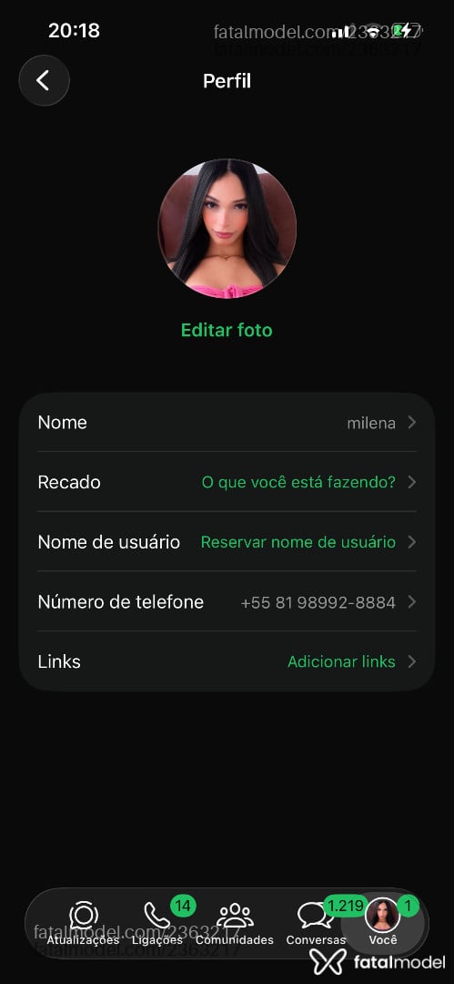 Acompanhante mulher trans morena (o) de olhos castanhos - Milena