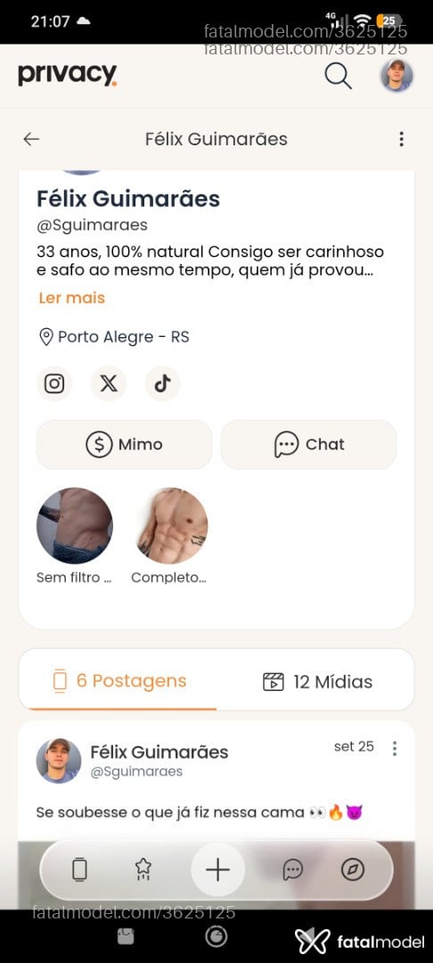 Acompanhante homem com cabelo castanho de olhos mel - Félix Guimarães