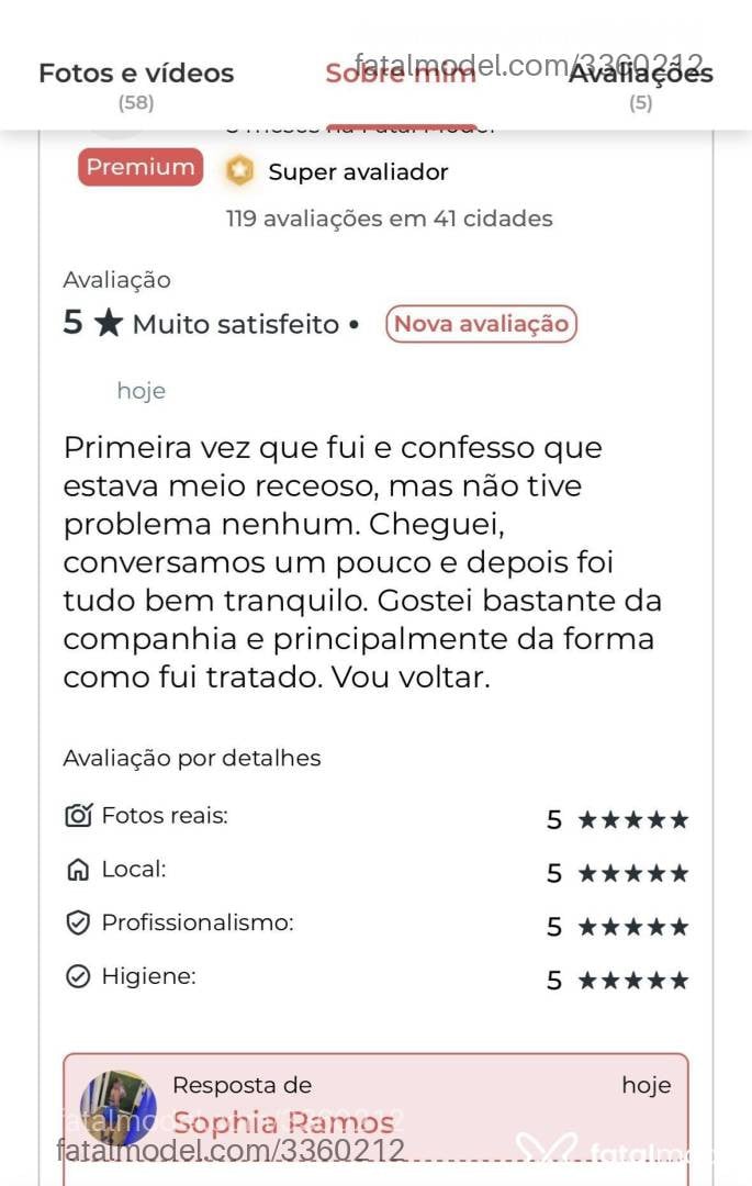 Acompanhante mulher morena (o) de olhos pretos - Sophia Ramos