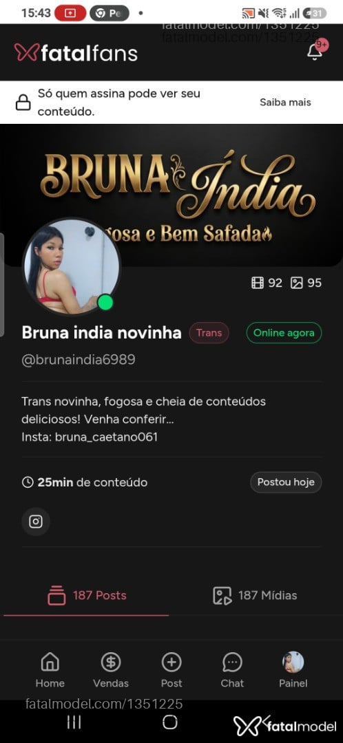 Acompanhante mulher trans morena (o) de olhos pretos - Bruna
