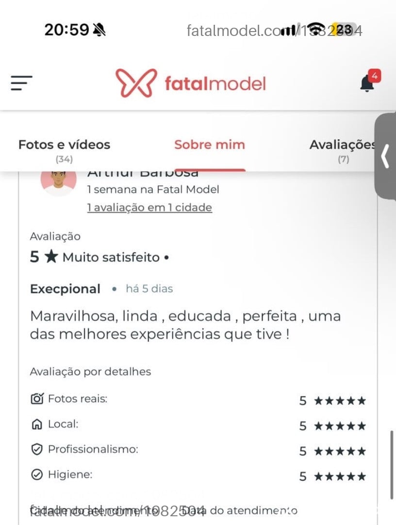 Acompanhante mulher morena (o) de olhos castanhos - Fernanda Calixto