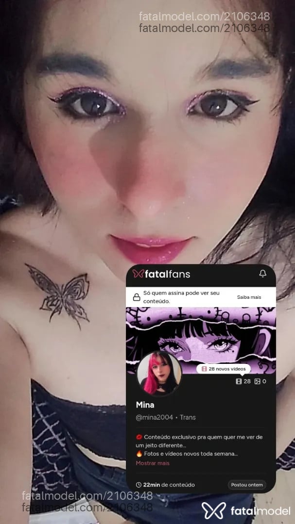 Acompanhante mulher trans com cabelo colorido de olhos castanhos - Mina