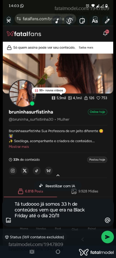 Acompanhante mulher com cabelo castanho de olhos castanhos - Bruninhaasurfis