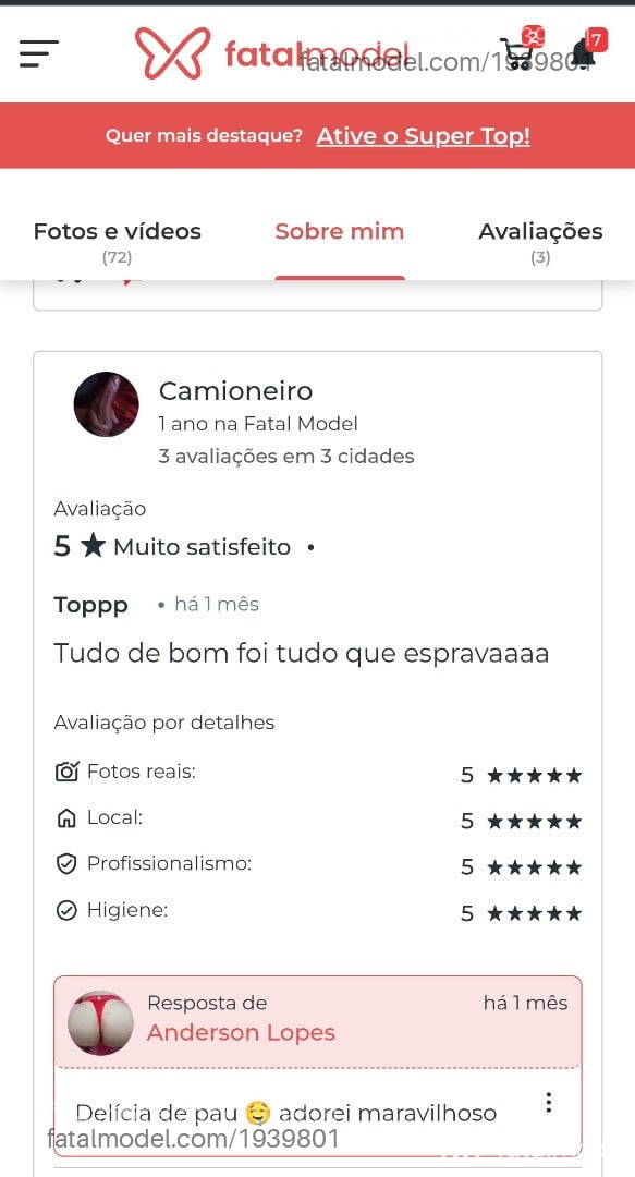 Acompanhante homem com cabelo castanho de olhos castanhos - Anderson Lopes