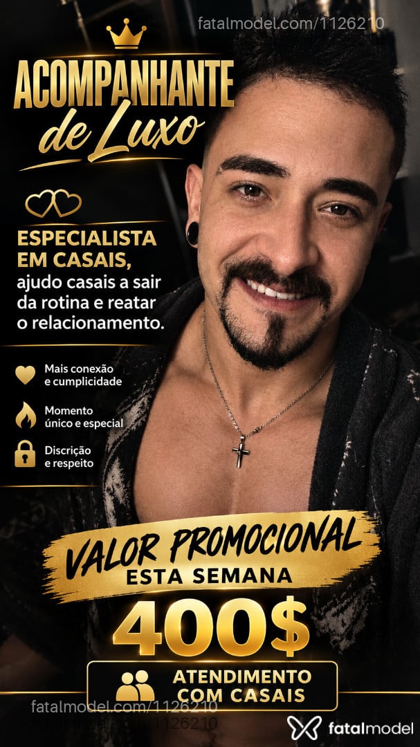 Acompanhante homem com cabelo castanho de olhos castanhos - Everton Benetti