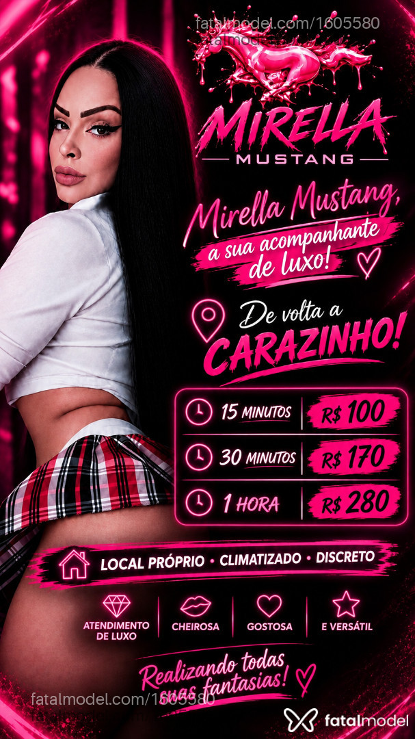 Acompanhante mulher trans morena (o) de olhos castanhos - Mirella Mustang