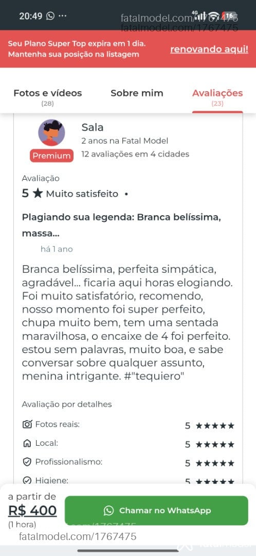 Acompanhante mulher morena (o) de olhos castanhos - Branca Bela