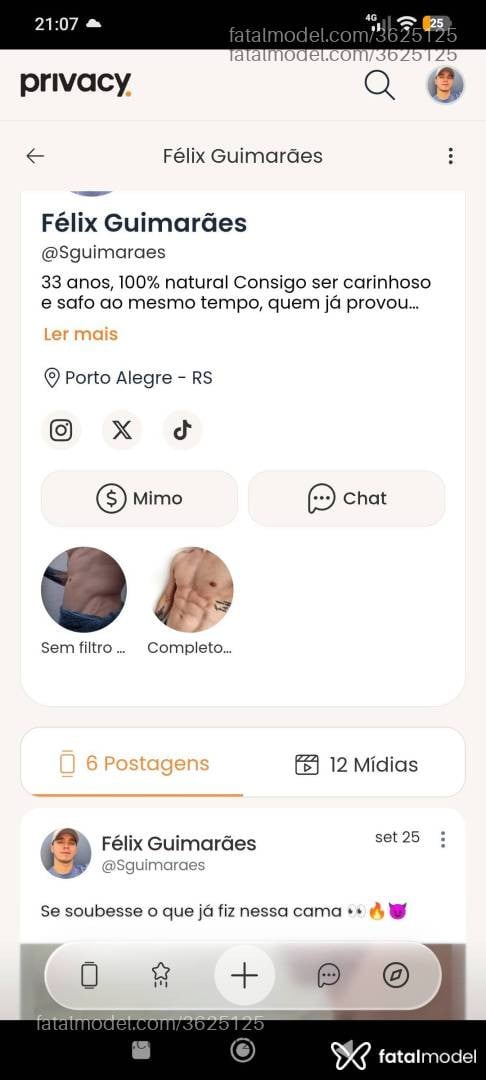 Acompanhante homem com cabelo castanho de olhos mel - Félix Guimarães